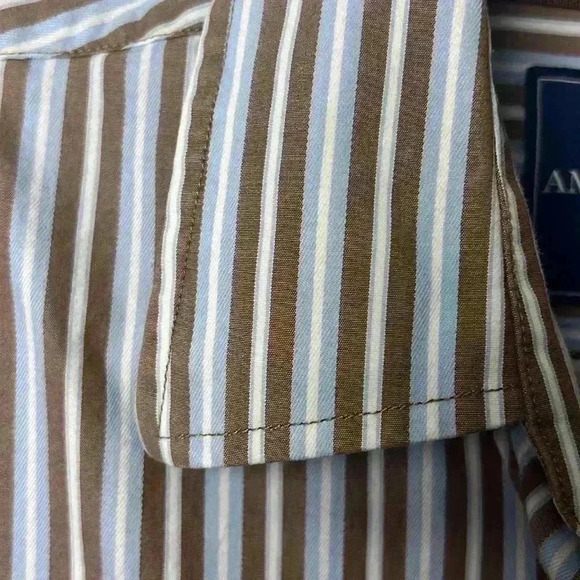 American Eagle Vintage Fit Long Sleeve Striped Button Down Shirt Size Large - Picture 3 of 8